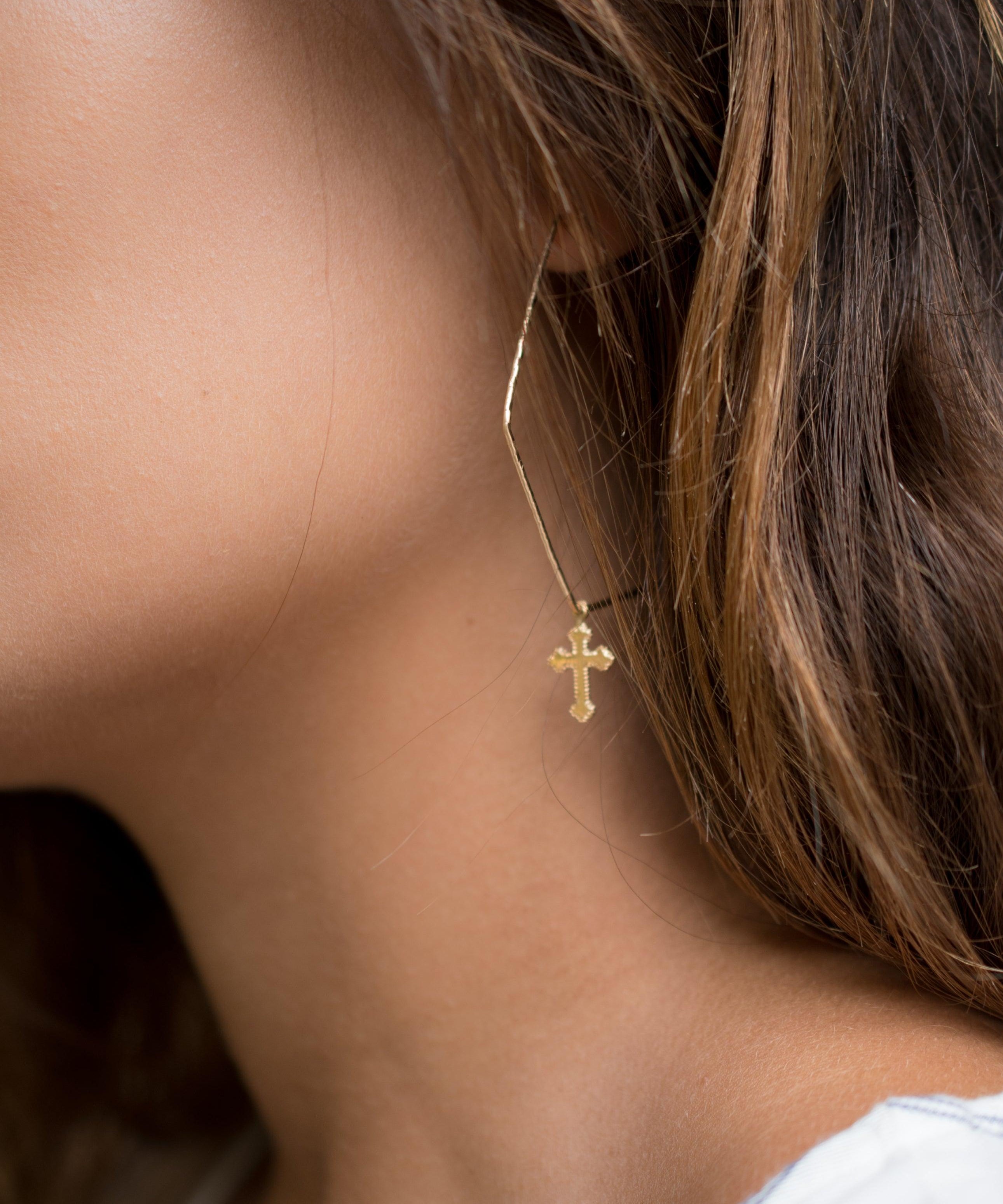 Marise Cross Earrings ~ Sterling Silver 925 or Gold Filled - Maresia Jewelry