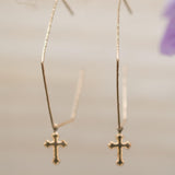 Marise Cross Earrings ~ Sterling Silver 925 or Gold Filled - Maresia Jewelry