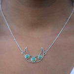 Turquoise necklace~ Sterling Silver 925 ~ curb ball chain ~ beaded chain ~ Jewelry ~ Gift For Her ~ Handmade~ Thin Chain ~ MN073