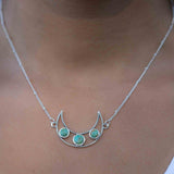 Turquoise necklace~ Sterling Silver 925 ~ curb ball chain ~ beaded chain ~ Jewelry ~ Gift For Her ~ Handmade~ Thin Chain ~ MN073