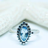 Blue Topaz Ring ~ Sterling Silver 925 ~MR093 - Maresia Jewelry