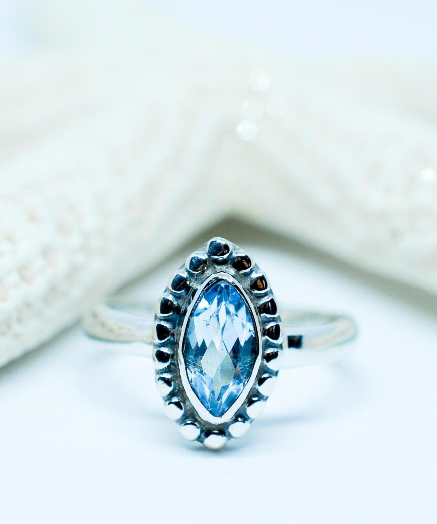 Blue Topaz Ring ~ Sterling Silver 925 ~MR093 - Maresia Jewelry