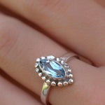 Blue Topaz Ring ~ Sterling Silver 925 ~MR093 - Maresia Jewelry