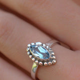 Blue Topaz Ring ~ Sterling Silver 925 ~MR093 - Maresia Jewelry