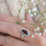 Garnet Ring ~ Sterling Silver 925 ~MR032 - Maresia Jewelry