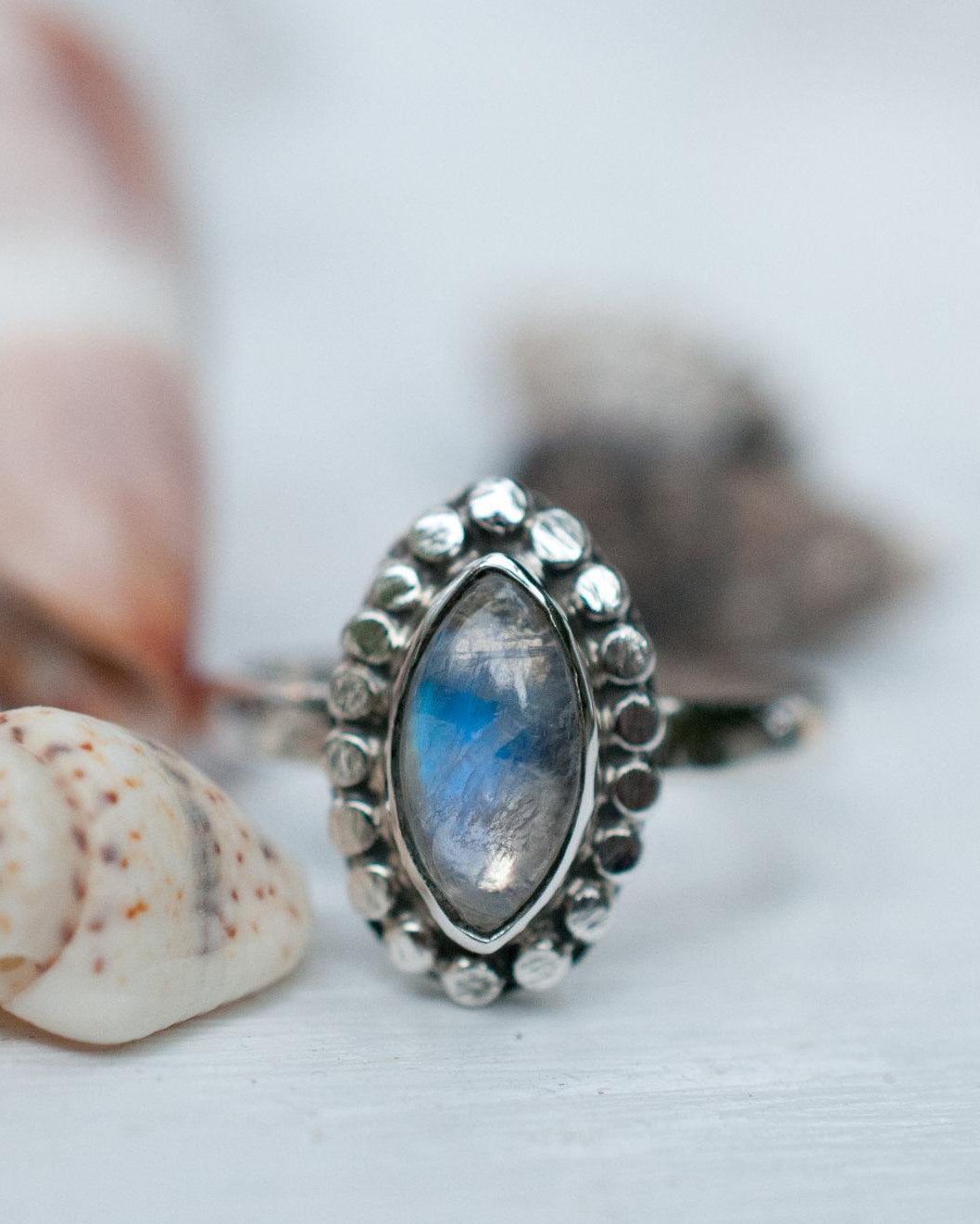 Moonstone Ring ~ Sterling Silver 925 ~MR016 - Maresia Jewelry
