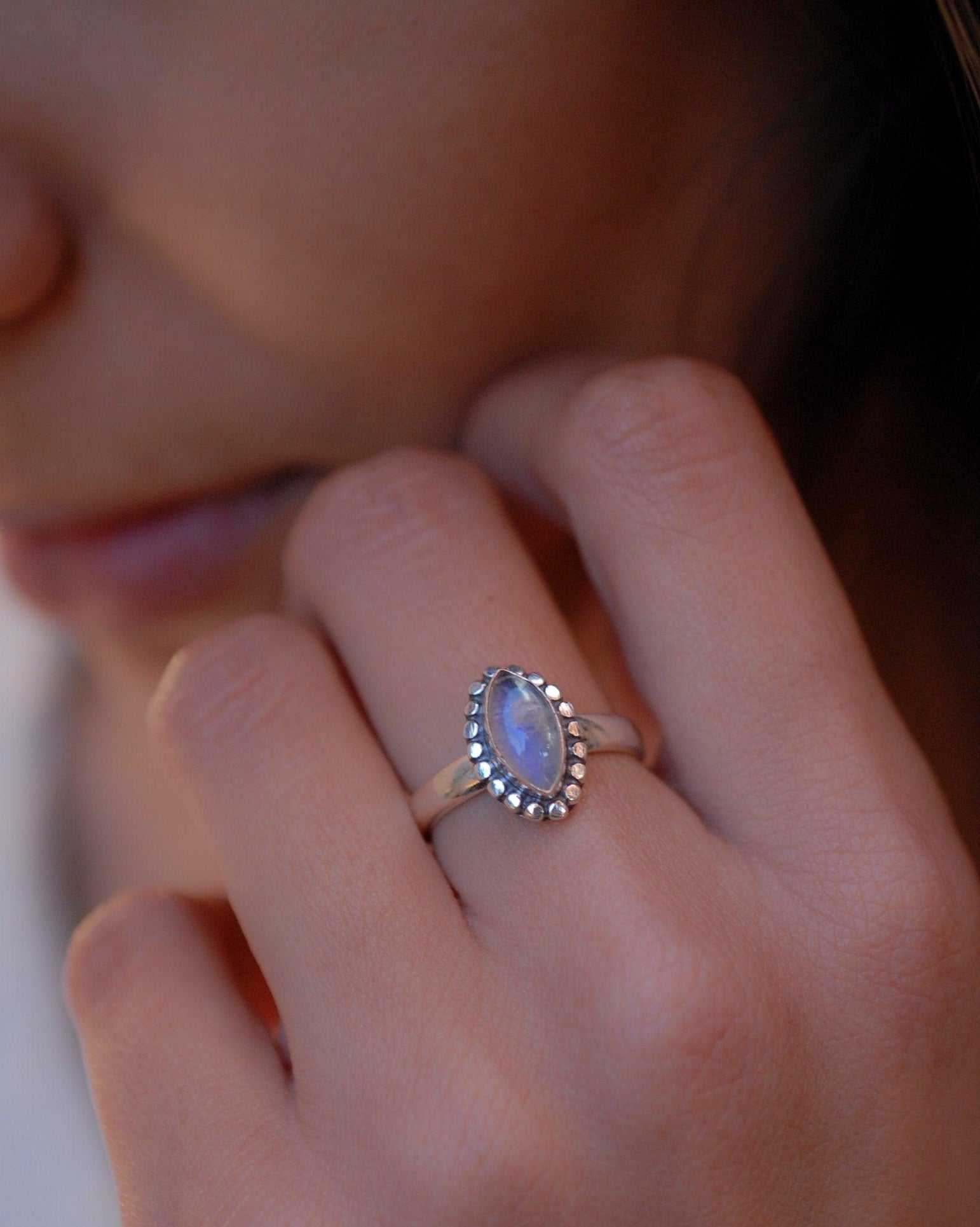 Moonstone Ring ~ Sterling Silver 925 ~MR016 - Maresia Jewelry