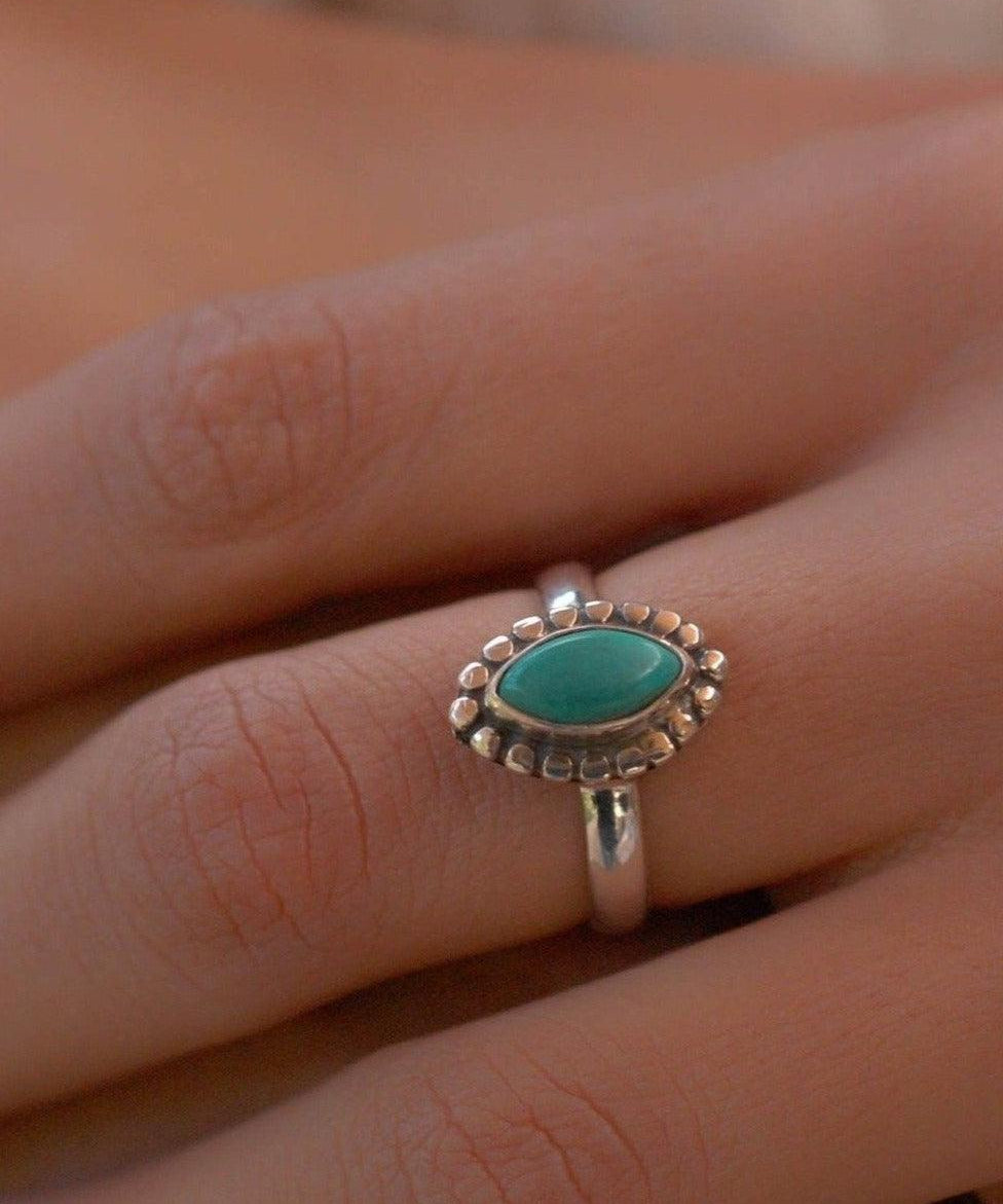 Turquoise Ring ~ Sterling Silver 925 ~MR135 - Maresia Jewelry