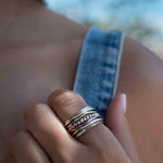 Meditation Ring ~ Spinner Ring~ Spinning ~ Yoga~ Anxiety ~ Anti Stress ~ Thin Band ~ Sterling Silver 925 ~Handmade ~Copper ~Bronze ~MS031