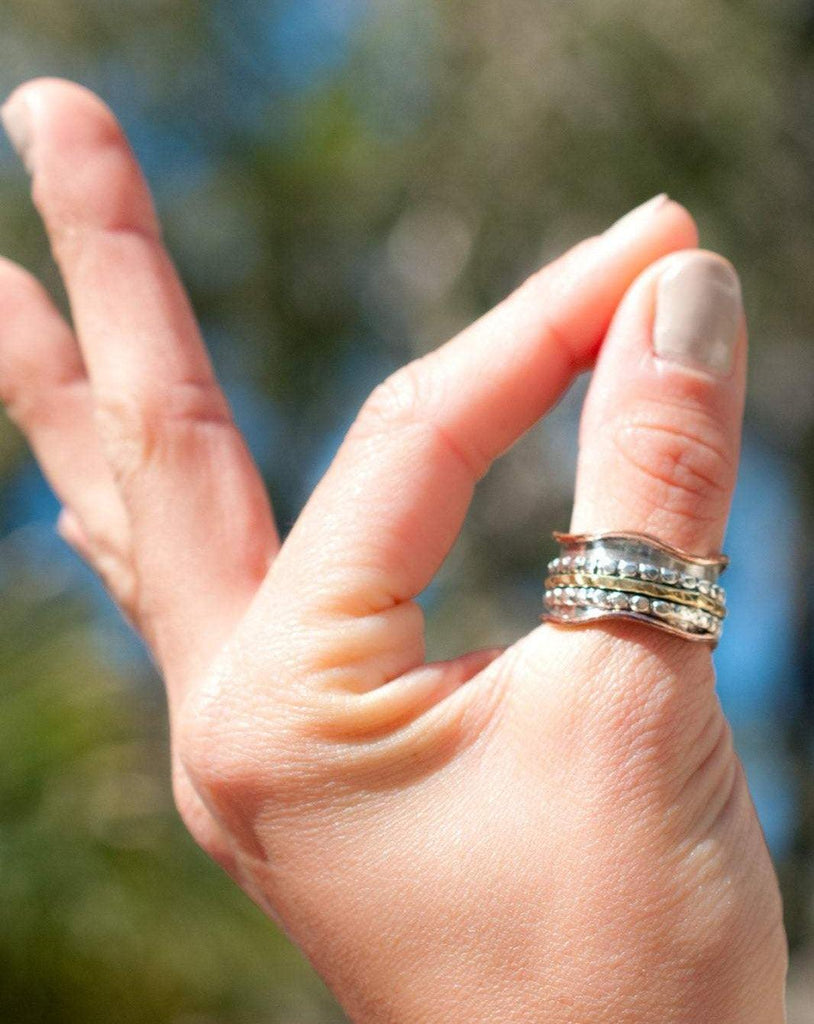 Meditation Ring ~ Sterling Silver 925 & Copper & Bronze ~MS005 - Maresia Jewelry