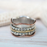 Meditation Ring ~ Sterling Silver 925 & Copper & Bronze ~MS005 - Maresia Jewelry