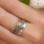 Meditation Ring ~ Sterling Silver 925 & Copper & Bronze ~MS002 - Maresia Jewelry