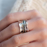 Meditation Ring ~ Sterling Silver 925 & Copper & Bronze ~MS002 - Maresia Jewelry