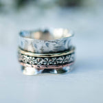 Meditation Ring ~ Sterling Silver 925 & Copper & Bronze ~MS002 - Maresia Jewelry