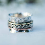 Meditation Ring ~ Sterling Silver 925 & Copper & Bronze ~MS002 - Maresia Jewelry