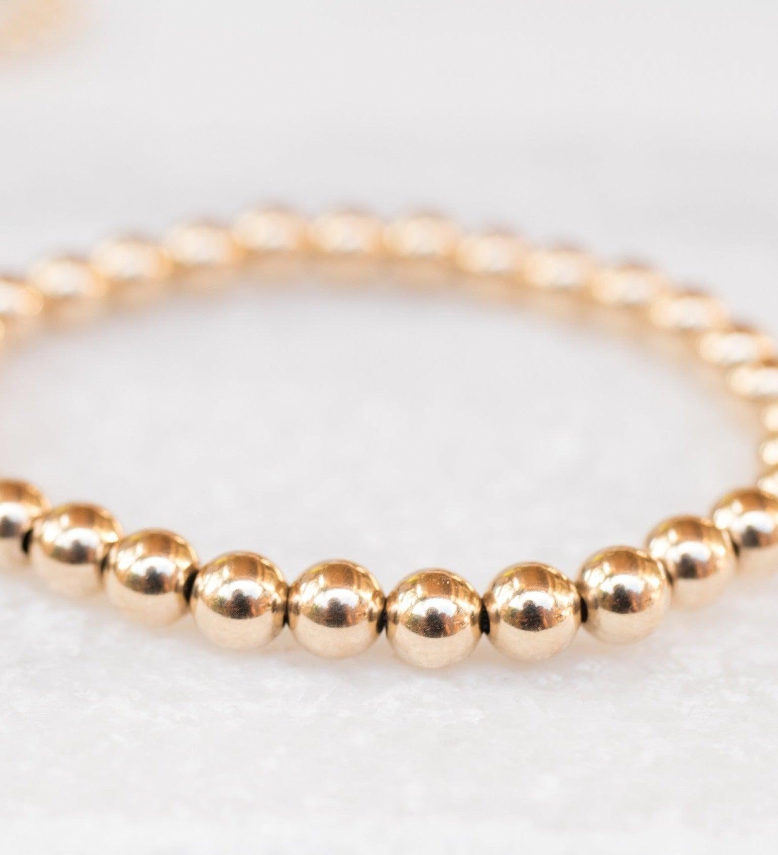 Medium Beads Sterling Silver or Gold Filled Bead Bracelet ~ MB010 - Maresia Jewelry