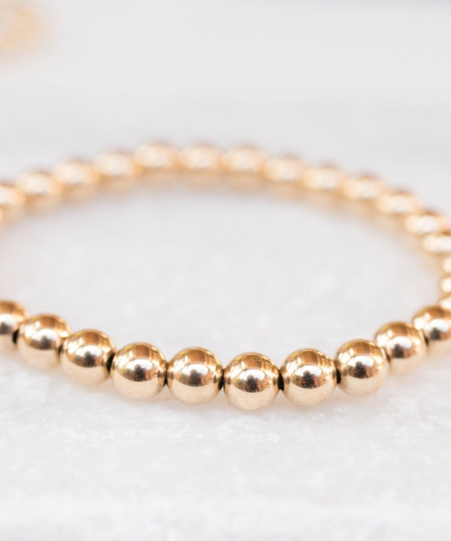 Medium Beads Sterling Silver or Gold Filled Bead Bracelet ~ MB010 - Maresia Jewelry