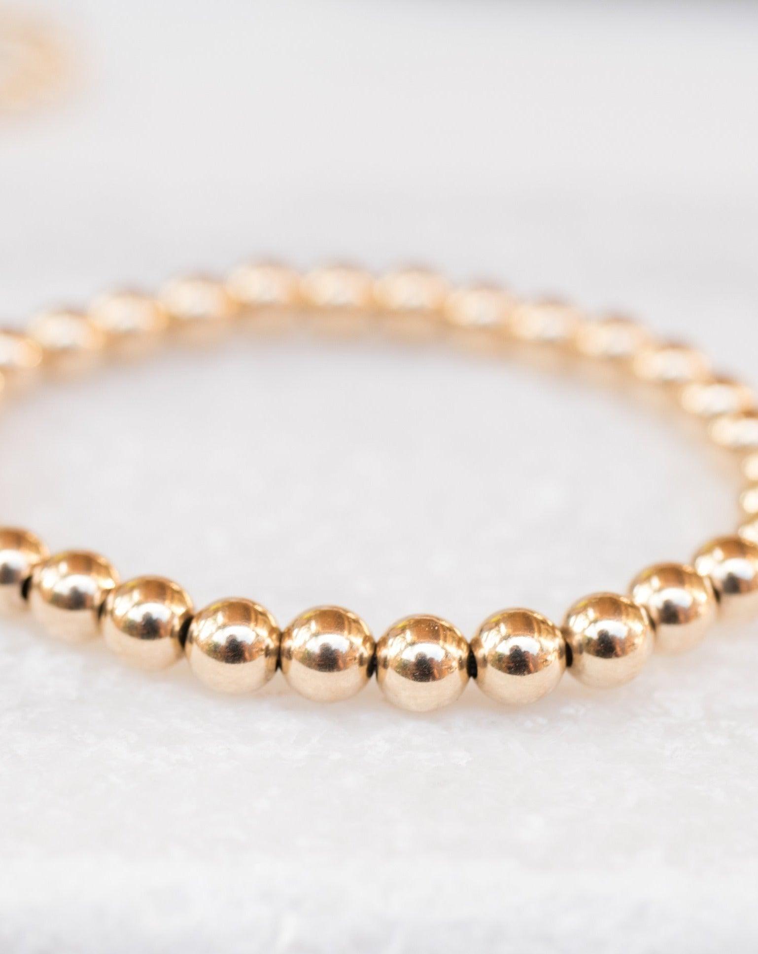 Medium Beads Sterling Silver or Gold Filled Bead Bracelet ~ MB010 - Maresia Jewelry