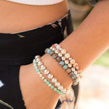 Sterling Silver or Gold Filled Bead Bracelet ~ Elastic Bracelet ~ Handmade ~ Hippie ~Bohemian ~Jewelry ~Stackable ~ MB010