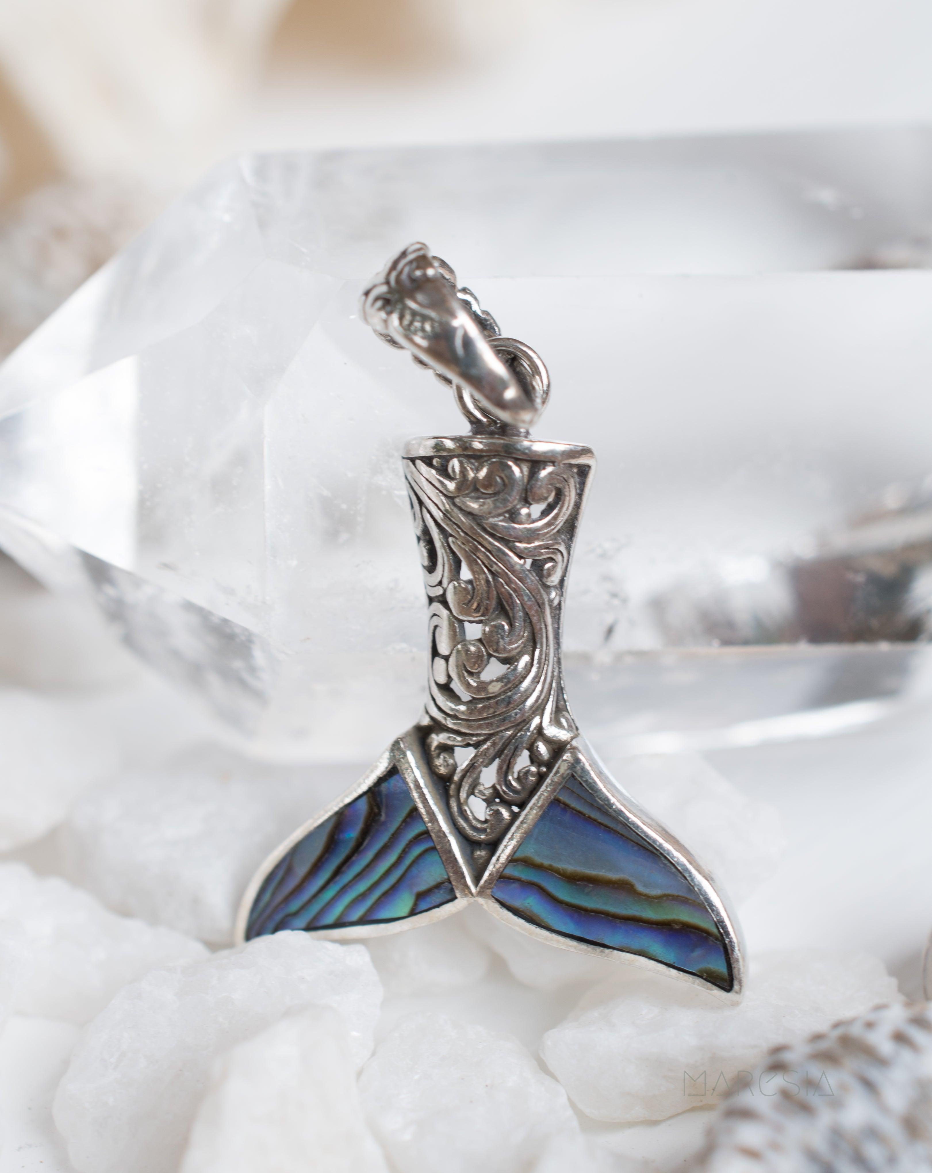 Mermaid Tail Pendant ~ Abalone or Coral ~ Sterling Silver 925 - Maresia Jewelry