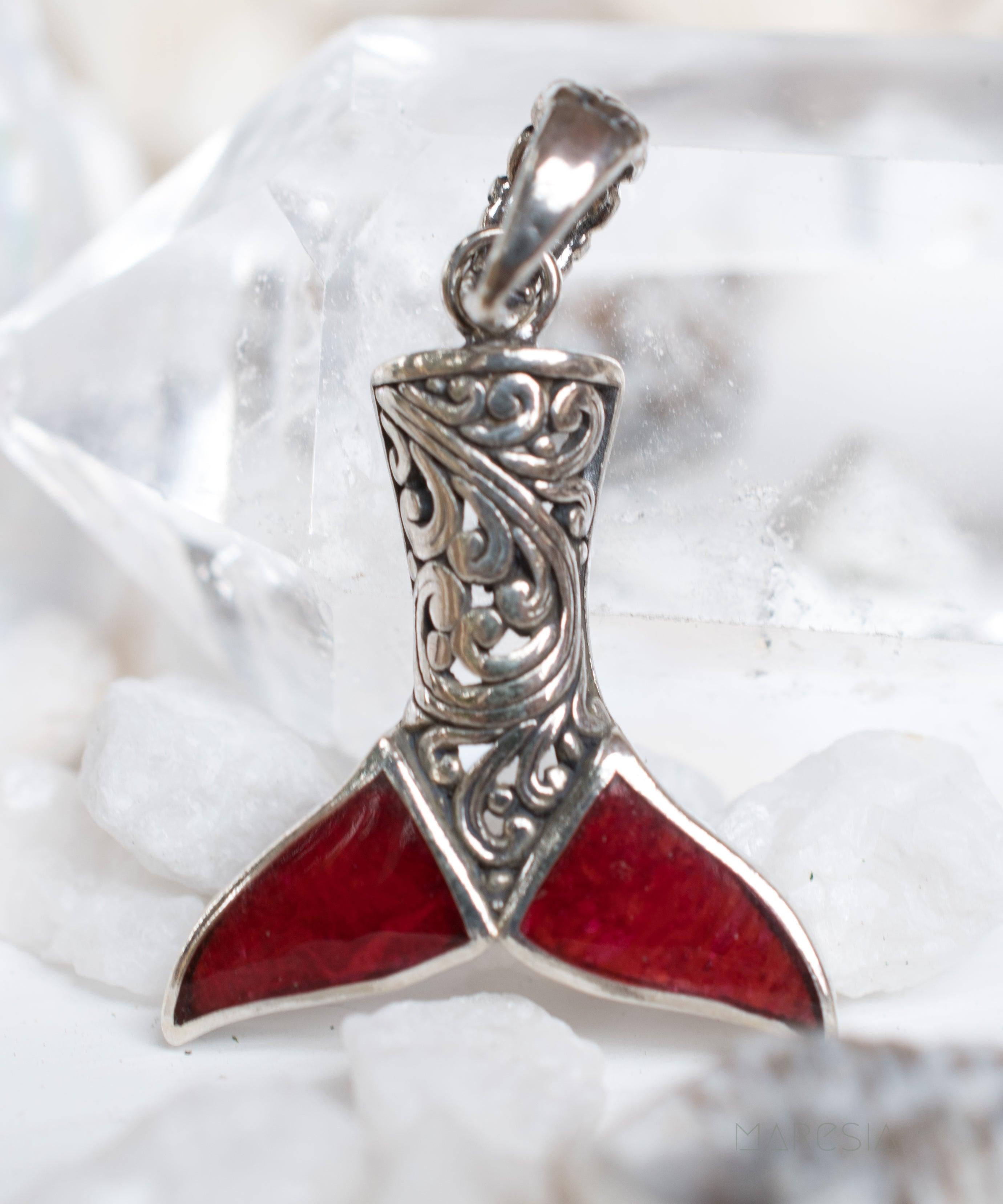 Mermaid Tail Pendant ~ Abalone or Coral ~ Sterling Silver 925 - Maresia Jewelry