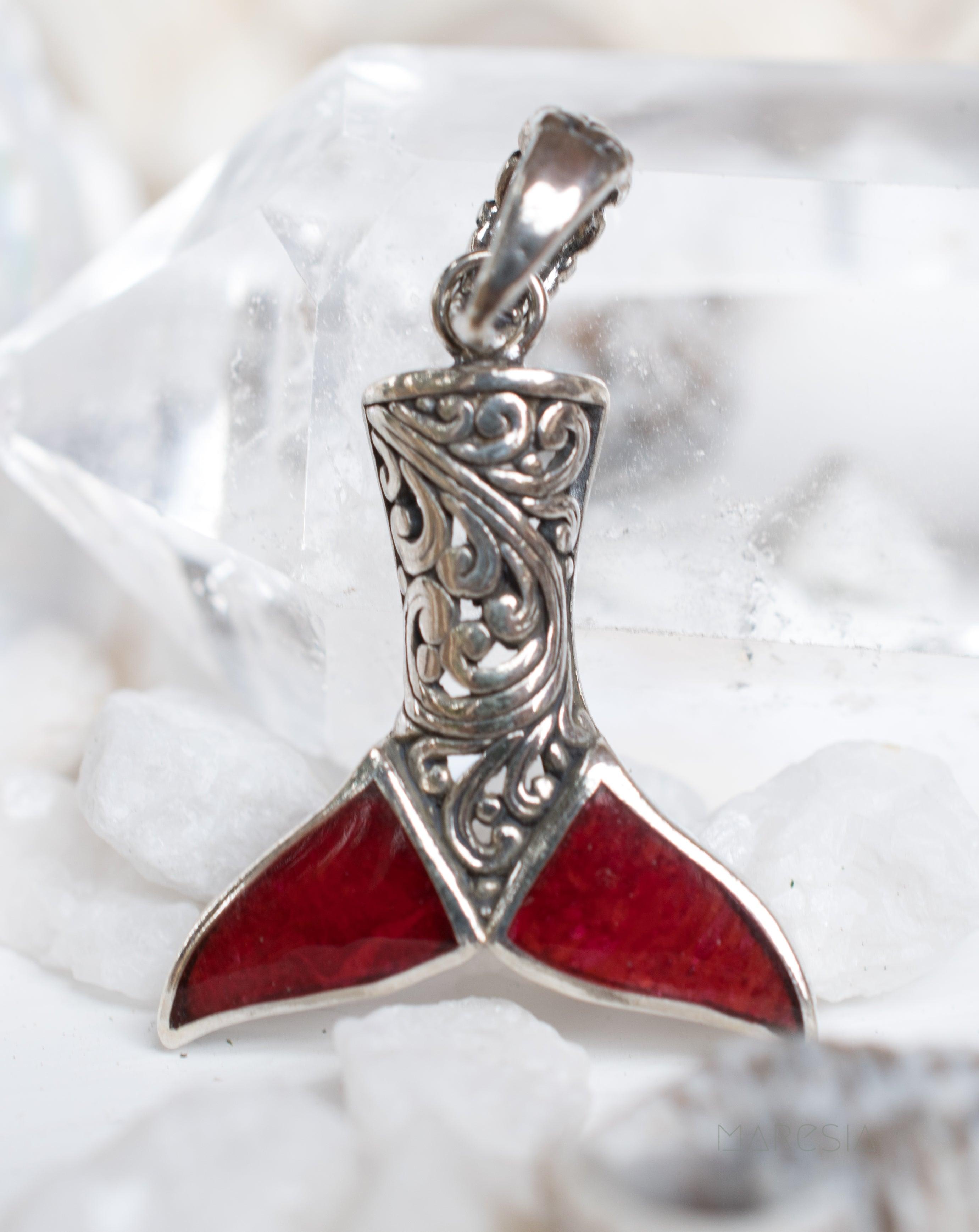 Mermaid Tail Pendant ~ Abalone or Coral ~ Sterling Silver 925 - Maresia Jewelry