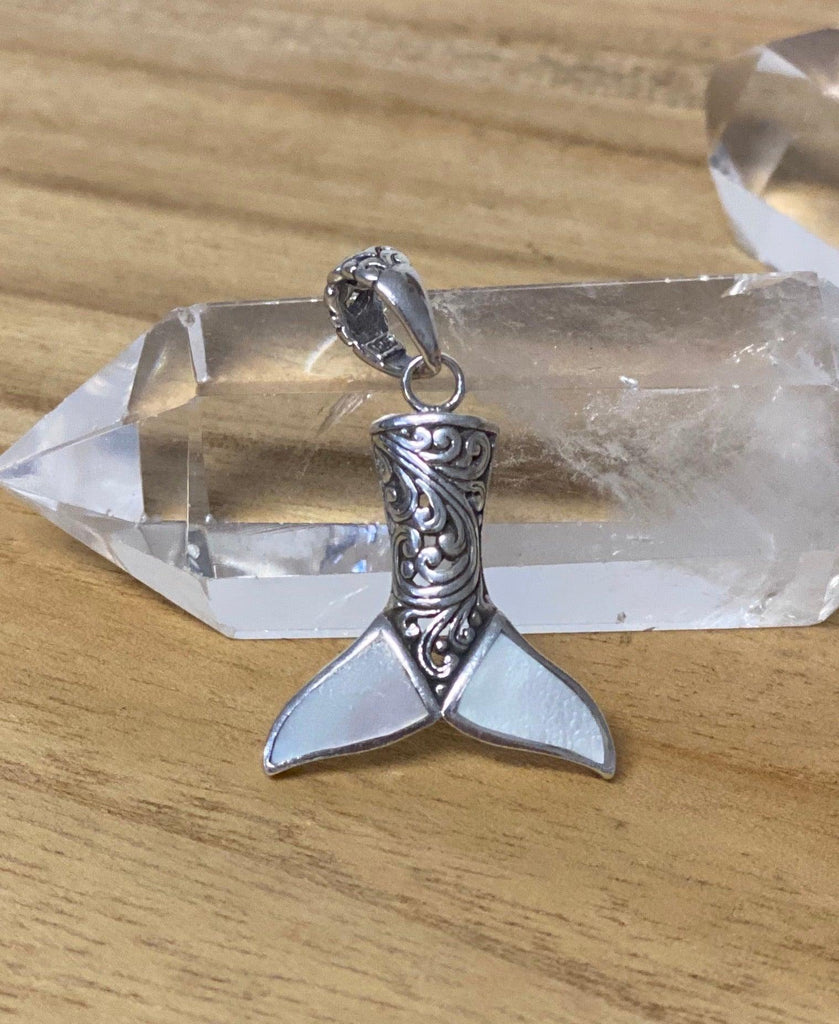 Sterling Silver Abalone Mermaid Tail Pendant Sterling Silver Abalone Mermaid Tail Pendant