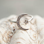 Moon and Star Ring ~ Sterling Silver 925~SMR015 - Maresia Jewelry