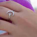 Moon and Star Ring ~ Sterling Silver 925~SMR015 - Maresia Jewelry