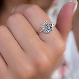 Moon & Star Ring~ Sterling Silver 925~ SMR - Maresia Jewelry