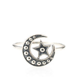 Moon & Star Ring~ Sterling Silver 925~ SMR - Maresia Jewelry