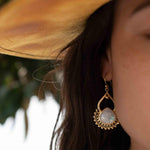 Moonstone 18k Gold Plated Earrings ~ Gemstone ~ Dangle Earrings ~Boho design ~ Handmade ~ Jewelry ~ Gift for her ~ ME185
