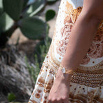 Moonstone Adjustable Bracelet ~ Gold Plated 18k ~ Handmade ~Statement  Hippie ~Bohemian ~Jewelry ~Gift For Her ~Gemstone ~Body MB047