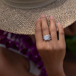 Moonstone & Blue Topaz Ring ~ Sterling Silver 925 ~ Handmade ~ Gemstone Hippie ~ Gypsy ~ Boho ~ Bohemian ~  Stunning~MR269