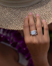 Moonstone & Blue Topaz Ring ~ Sterling Silver 925 ~ Handmade ~ Gemstone Hippie ~ Gypsy ~ Boho ~ Bohemian ~  Stunning~MR269