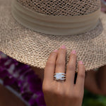 Moonstone & Blue Topaz Ring ~ Sterling Silver 925 ~ Handmade ~ Gemstone Hippie ~ Gypsy ~ Boho ~ Bohemian ~  Stunning~MR269