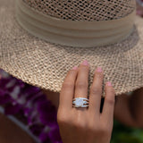 Moonstone & Blue Topaz Ring ~ Sterling Silver 925 ~ Handmade ~ Gemstone Hippie ~ Gypsy ~ Boho ~ Bohemian ~  Stunning~MR269