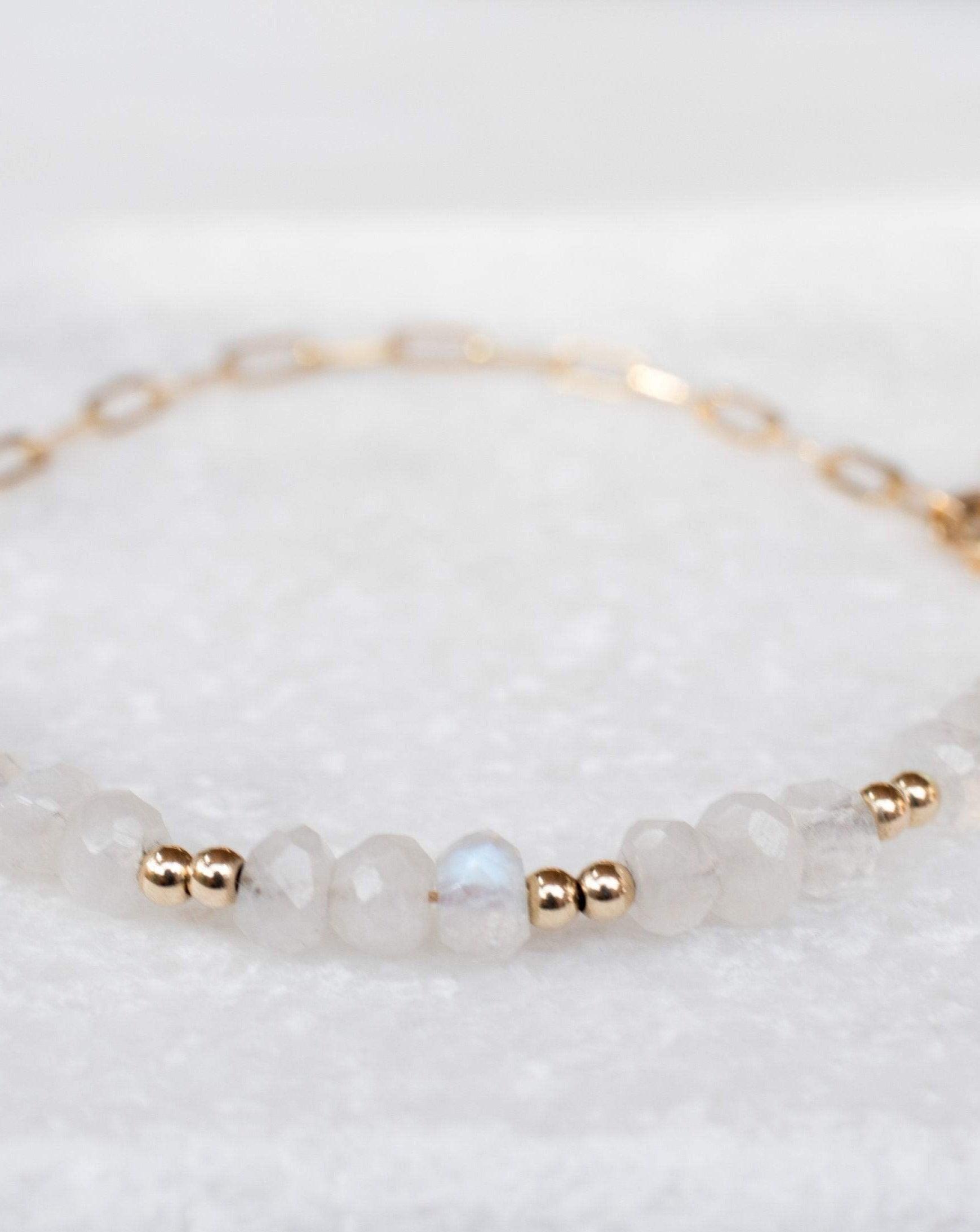 Moonstone Bracelet ~ Gold Filled or Sterling Silver 925 ~ MB018 - Maresia Jewelry