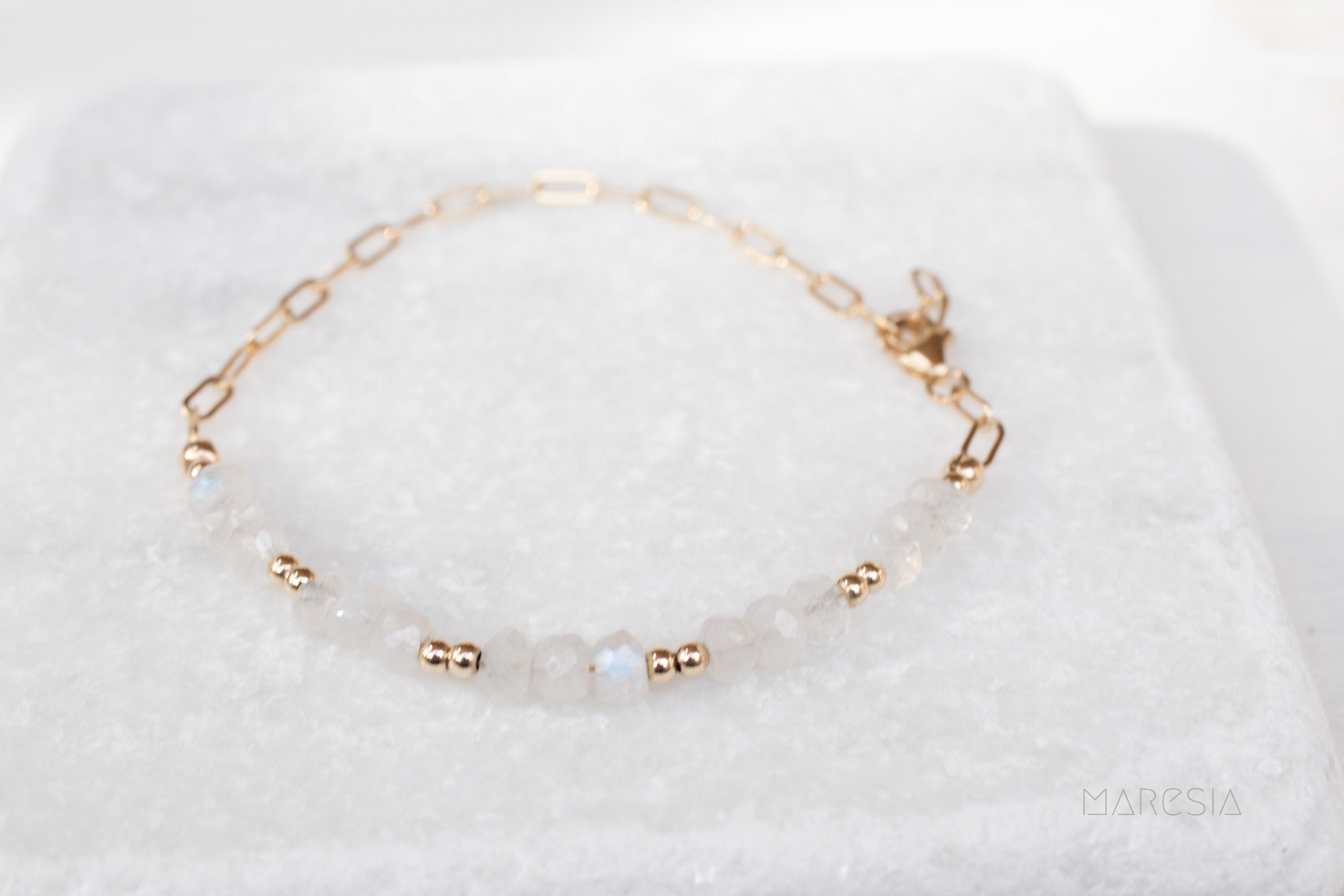 Moonstone Bracelet ~ Gold Filled or Sterling Silver 925 ~ MB018 - Maresia Jewelry