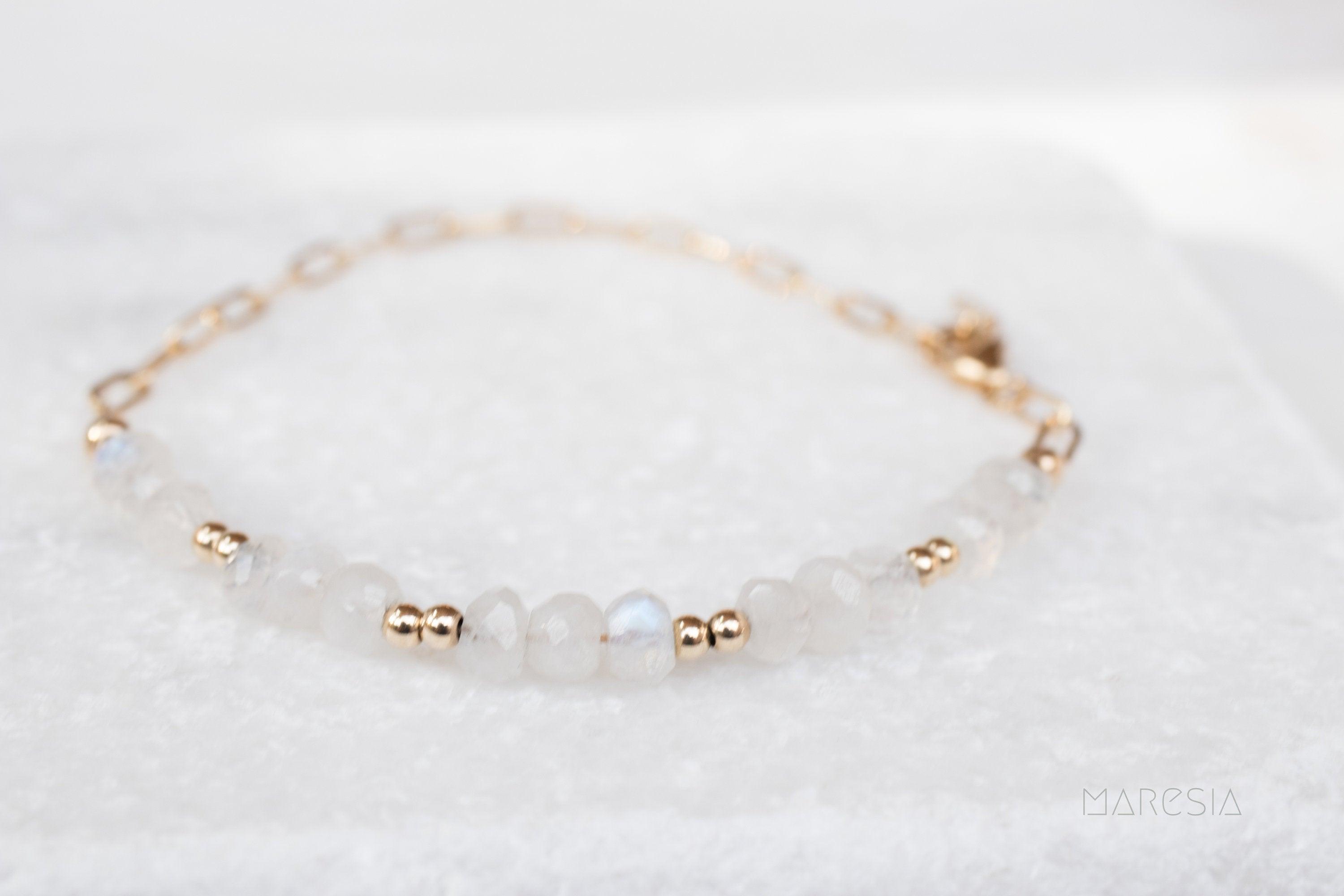 Moonstone Bracelet ~ Gold Filled or Sterling Silver 925 ~ MB018 - Maresia Jewelry