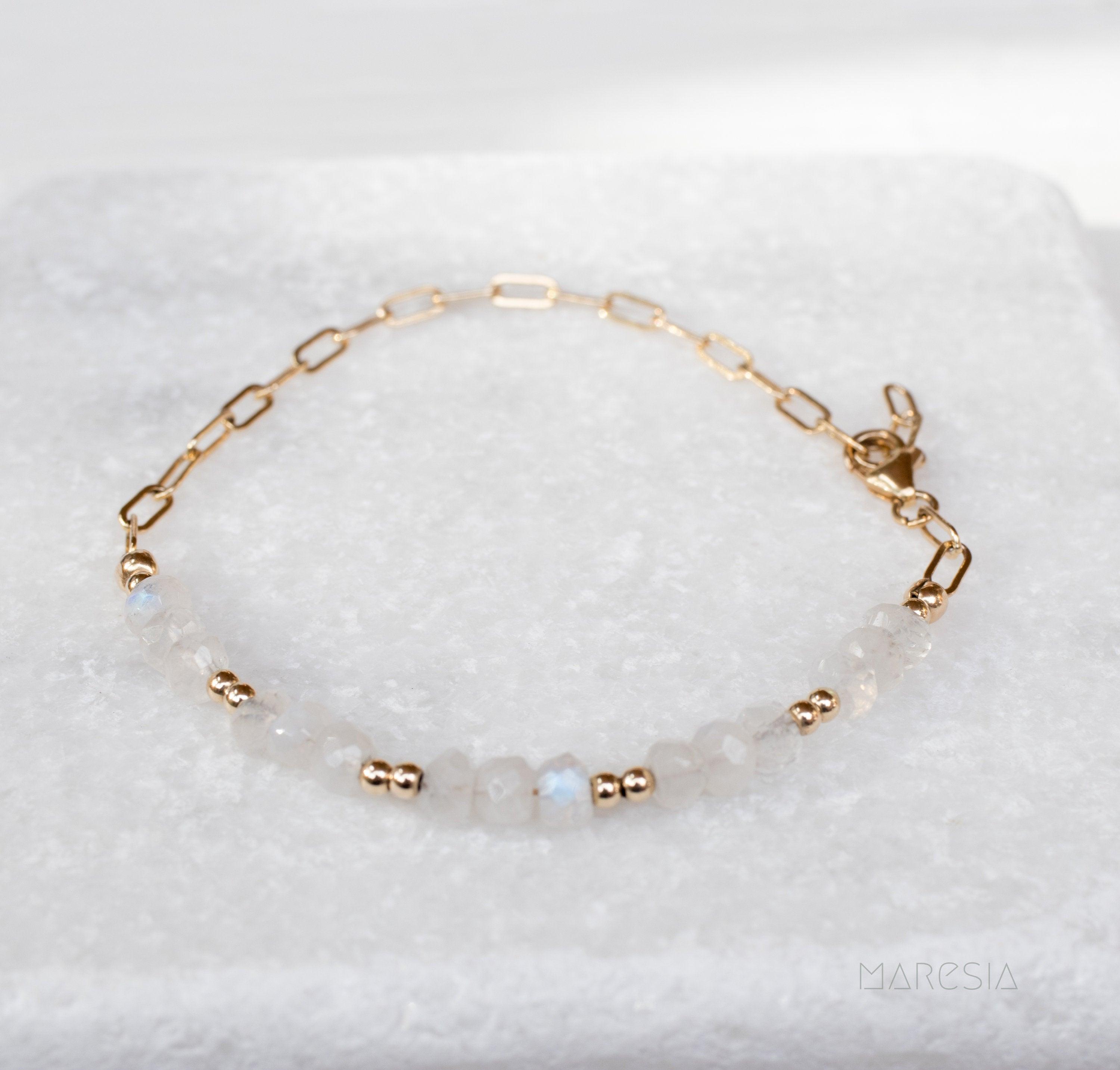 Moonstone Bracelet ~ Gold Filled or Sterling Silver 925 ~ MB018 - Maresia Jewelry