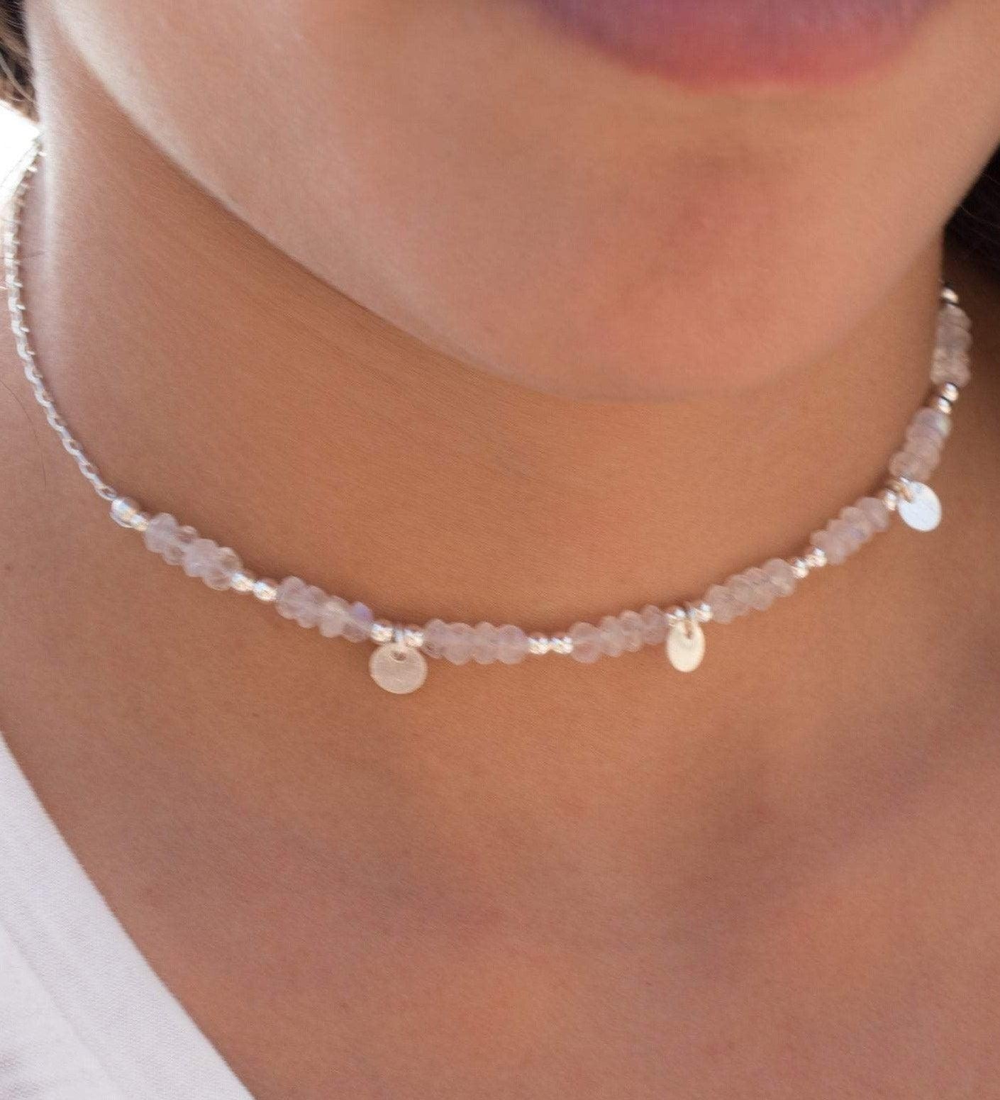 Moonstone Choker ~ Sterling Silver 925 or Gold Filled - Maresia Jewelry