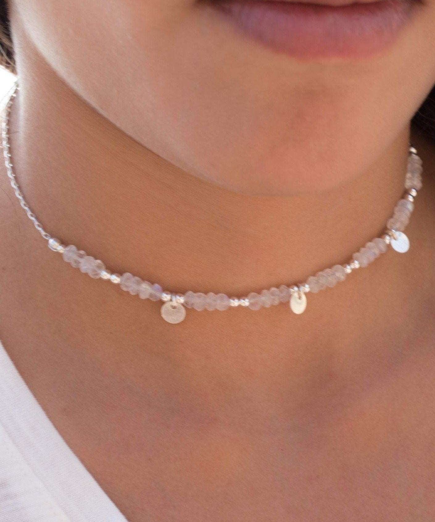 Moonstone Choker ~ Sterling Silver 925 or Gold Filled - Maresia Jewelry