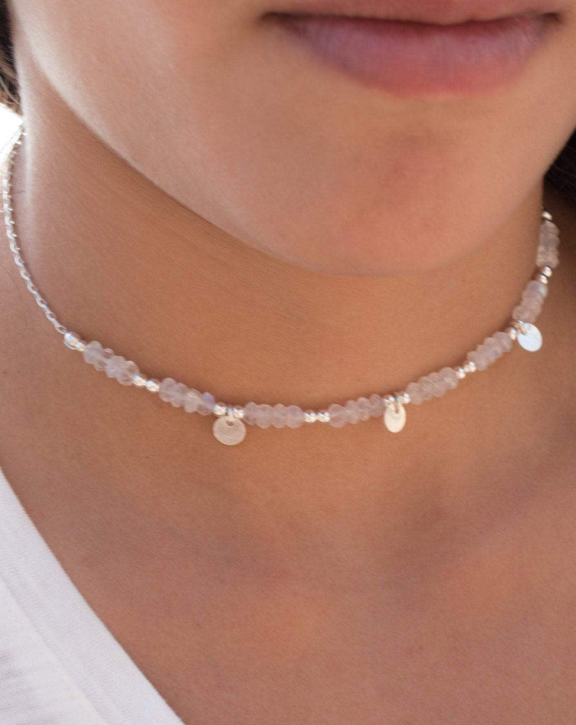 Moonstone Choker ~ Sterling Silver 925 or Gold Filled - Maresia Jewelry