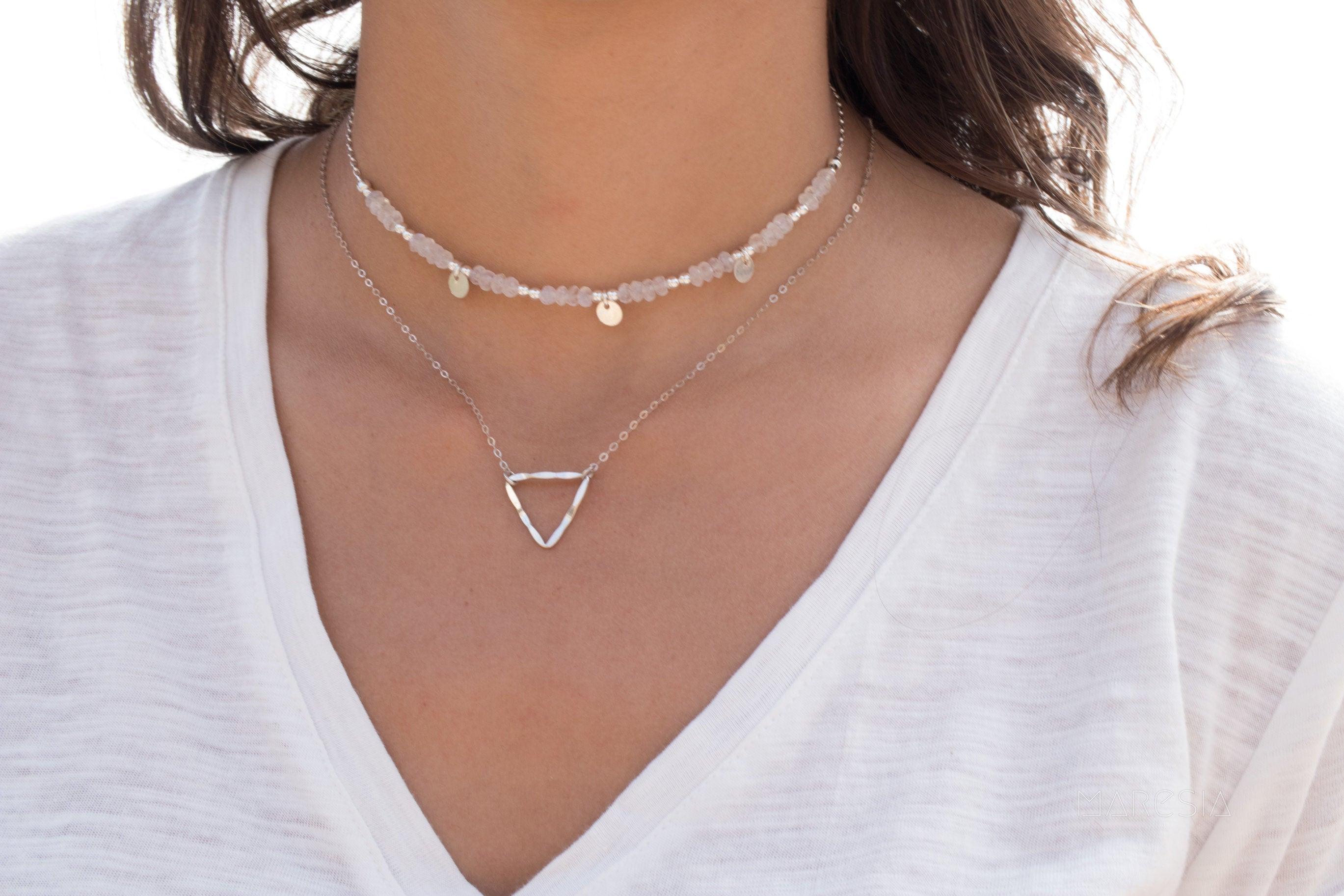 Moonstone Choker ~ Sterling Silver 925 or Gold Filled - Maresia Jewelry