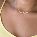 Moonstone Circle Necklace ~ Gold Filled or Sterling Silver 925 - Maresia Jewelry