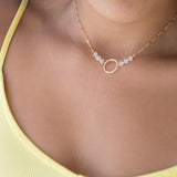 Moonstone Circle Necklace ~ Gold Filled or Sterling Silver 925 - Maresia Jewelry