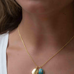 Moonstone, Copper Turquoise or Labradorite Necklace ~ Charm ~ Gold plated 18k ~ Bohemian ~ Nugget ~ MN113