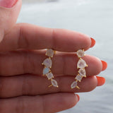 Moonstone Ear Climber Earrings ~ 18k Gold Plated ~ ME062 - Maresia Jewelry