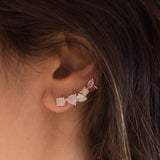 Moonstone Ear Climber Earrings ~ 18k Gold Plated ~ ME062 - Maresia Jewelry